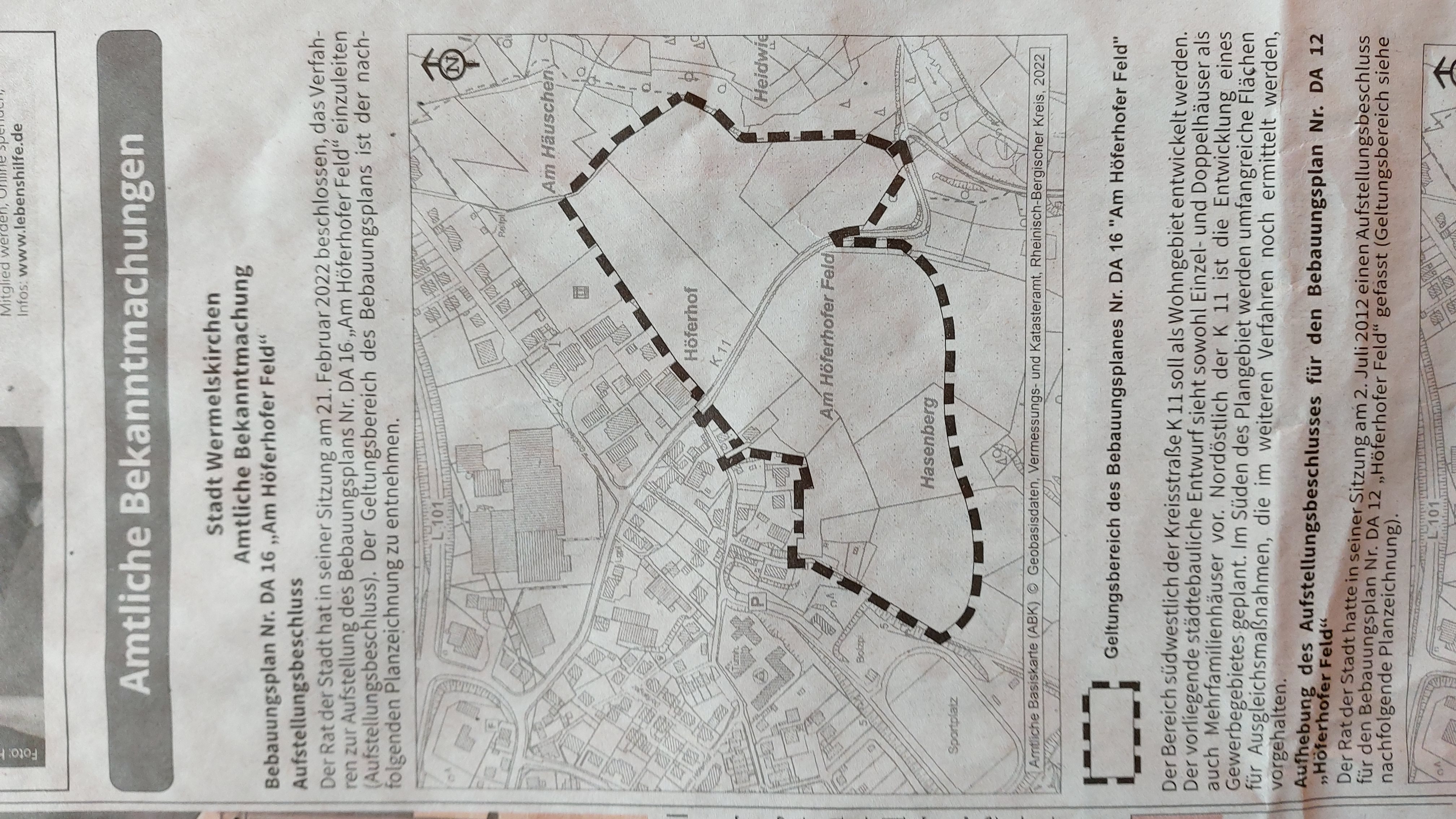 Aufstellungsbeschluss DA 16